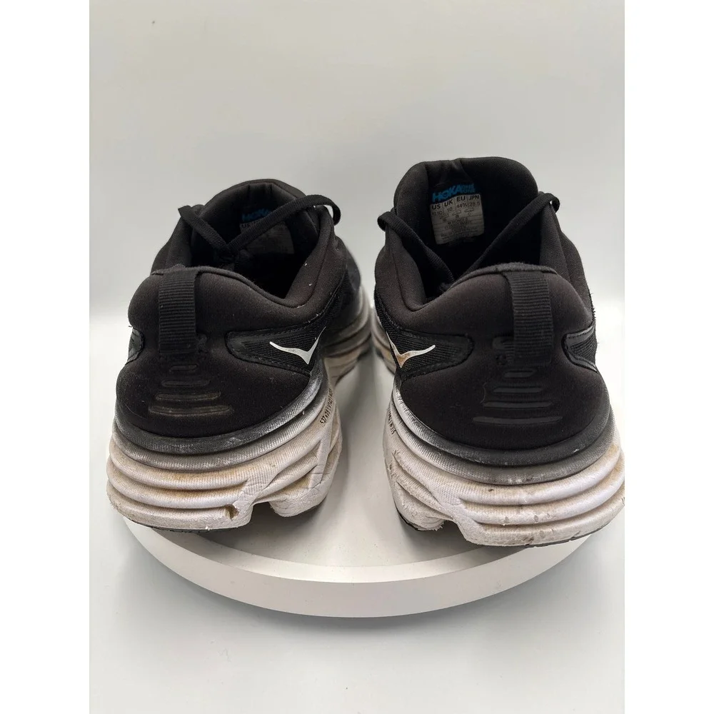 Hoka Bondi 8 Running Shoes 10.5 Black Gorpcore Max Cushion Sneakers 1123202 BWHT